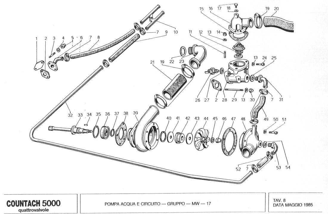 Lamborghini Countach QV Spare Parts Manual