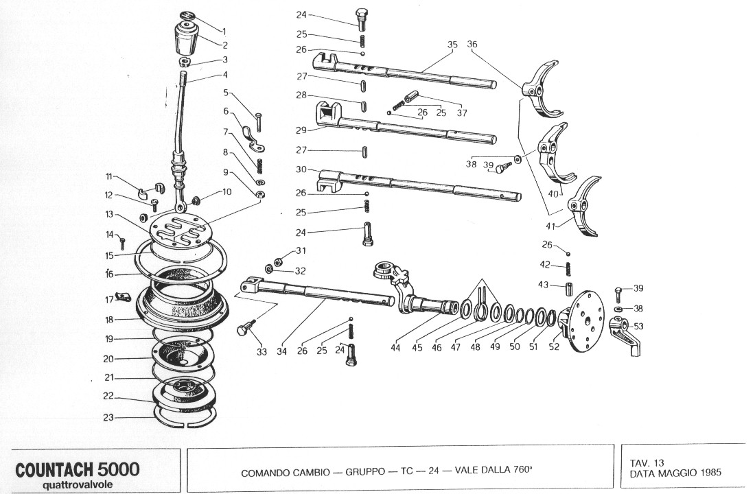 Lamborghini Countach QV Spare Parts Manual